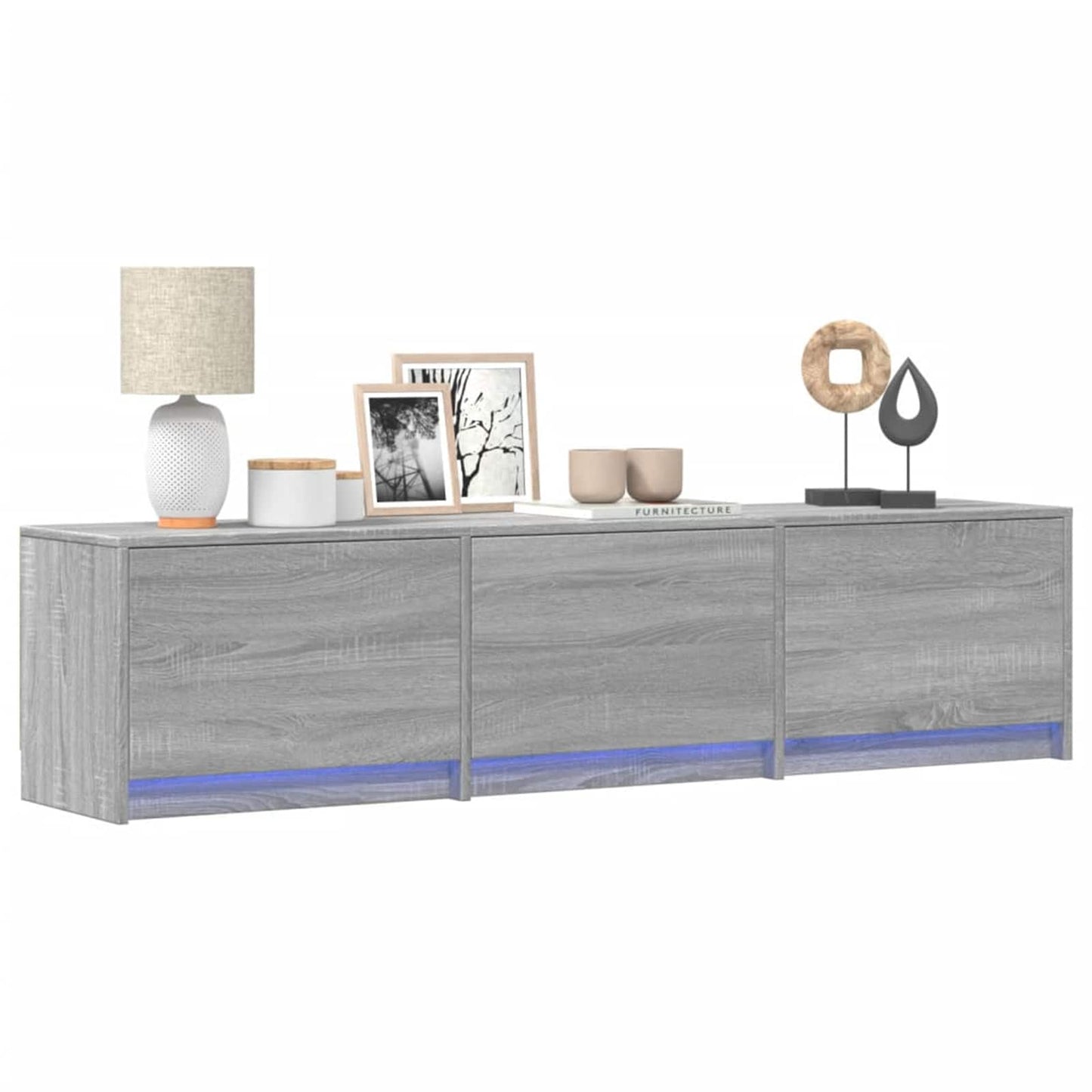 vidaXL Ντουλάπι TV Γκρίζο Σονομα 165 x 34 x 40 εκ. Επεξεργασμένο ξύλο