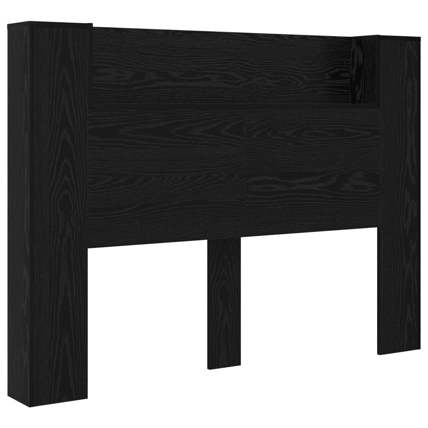 vidaXL Κεφαλάρι Ντουλάπι με LED Μαύρη Οξυά 140 x 16,5 x 103,5 cm