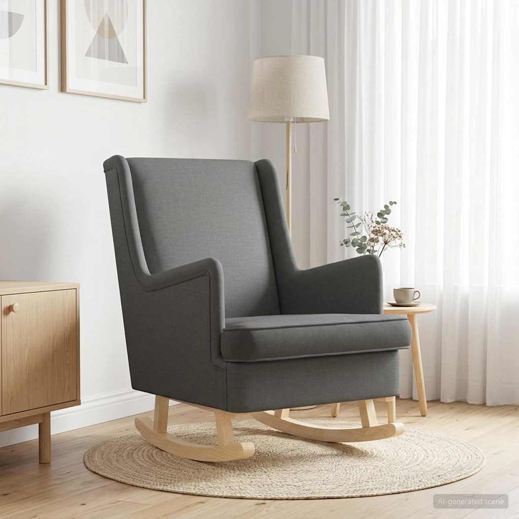 vidaXL Κουνιστή καρέκλα Σκούρο Γκρι 62 x 80 x 85 εκ ύφασμα