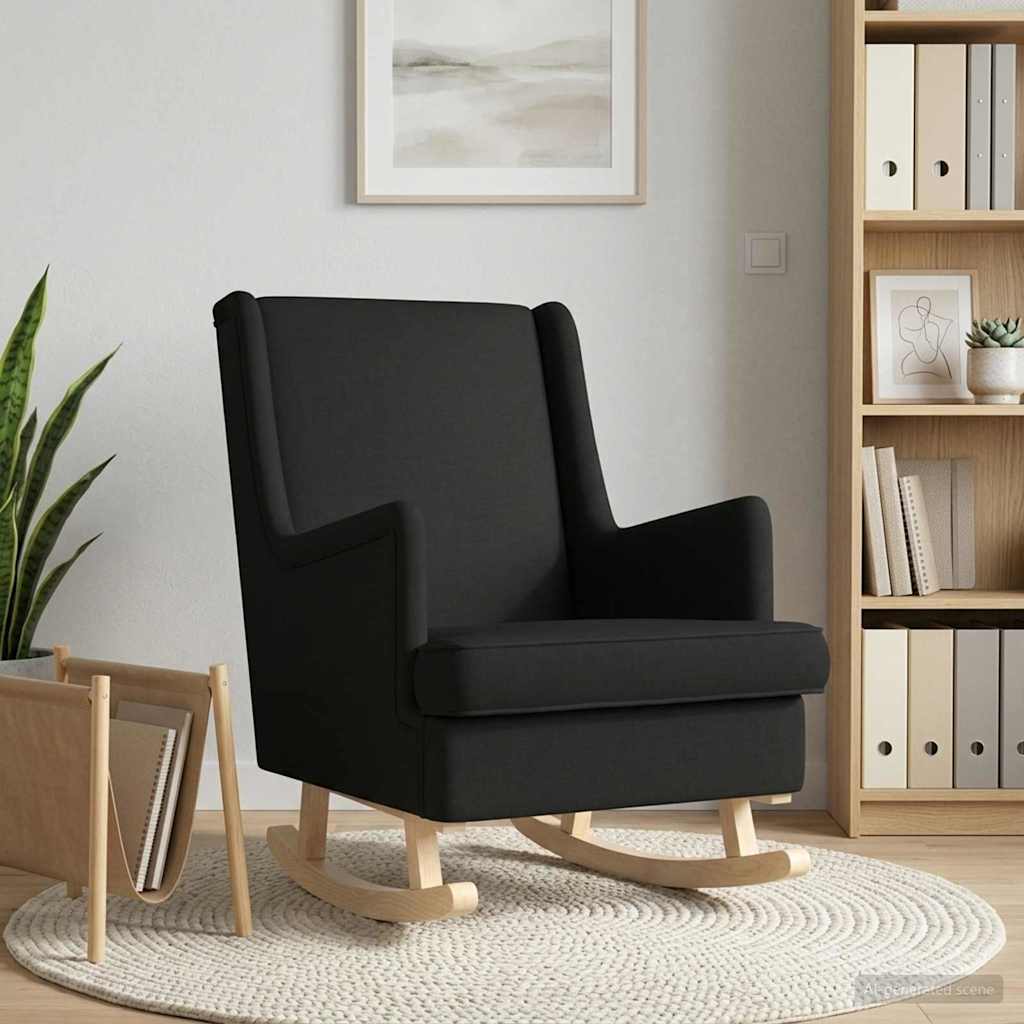 vidaXL Κουνιστή καρέκλα Μαύρο 62 x 80 x 85 εκ ύφασμα