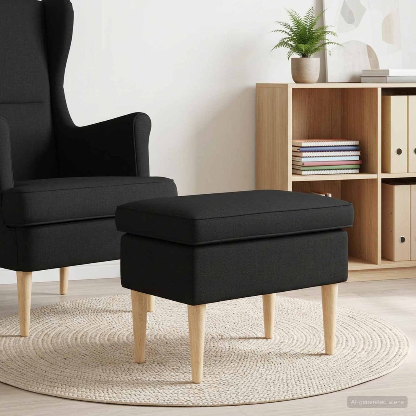 vidaXL Πολυθρόνα Ποδιών Μαύρο 55 x 35 x 41 εκ