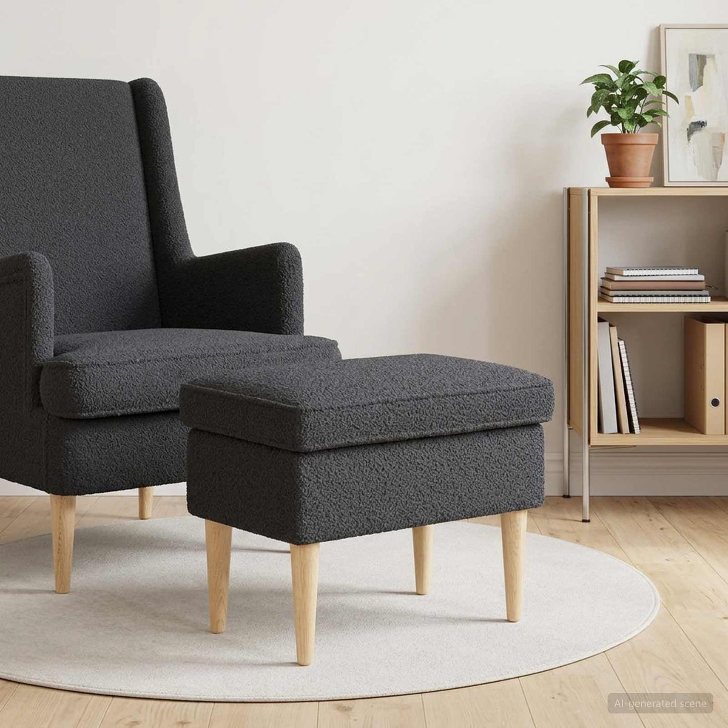 vidaXL Πολυθρόνα Ποδιών Σκούρο Γκρι 55 x 35 x 41 εκ Μπουκλέ