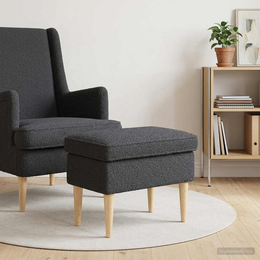vidaXL Πολυθρόνα Ποδιών Σκούρο Γκρι 55 x 35 x 41 εκ Μπουκλέ