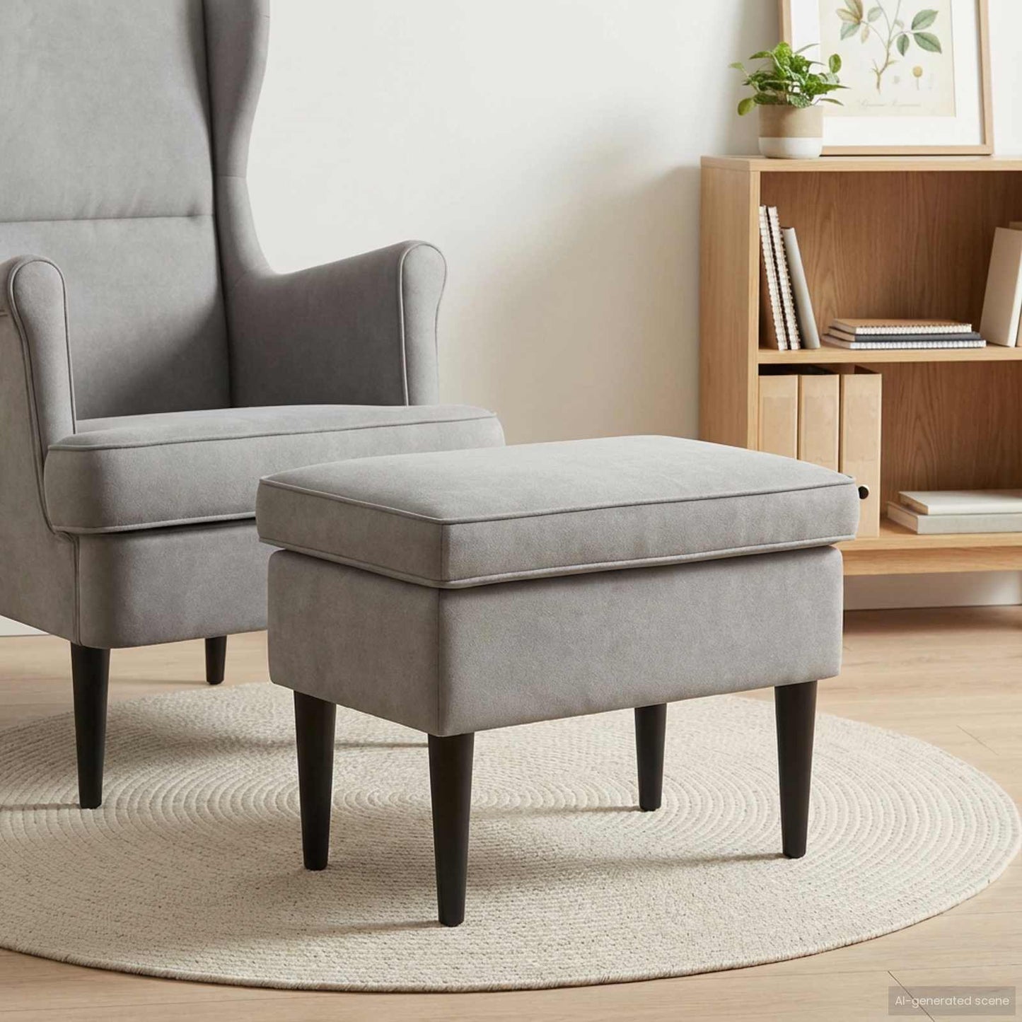 vidaXL Πολυθρόνα Ποδιών Ανοιχτό γκρι 55 x 35 x 41 εκ Βελούδο