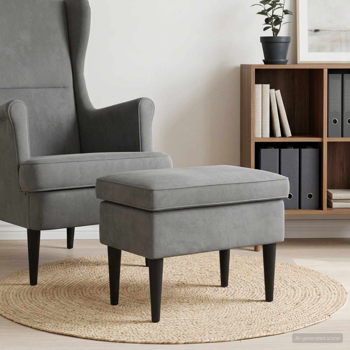 vidaXL Πολυθρόνα Ποδιών Σκούρο Γκρι 55 x 35 x 41 εκ Βελούδο