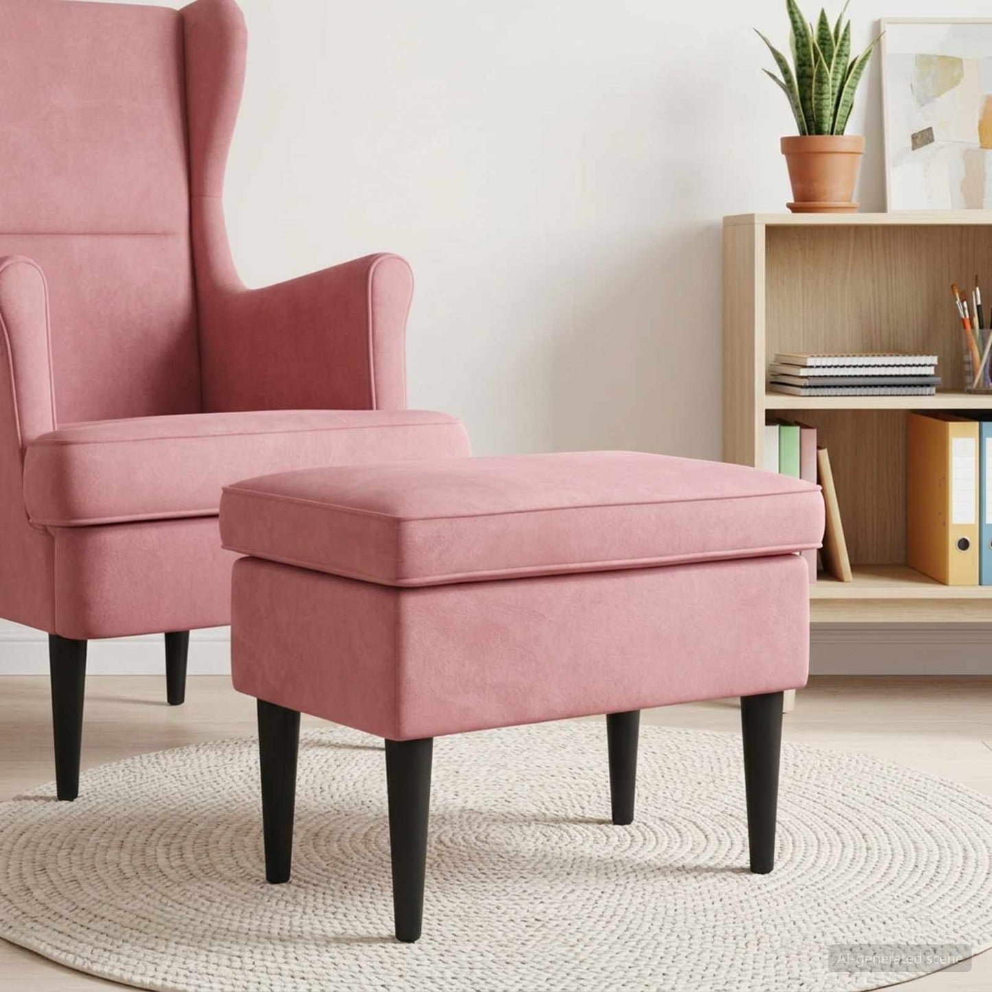vidaXL Πολυθρόνα Ποδιών Ροζ 55 x 35 x 41 εκ Βελούδο