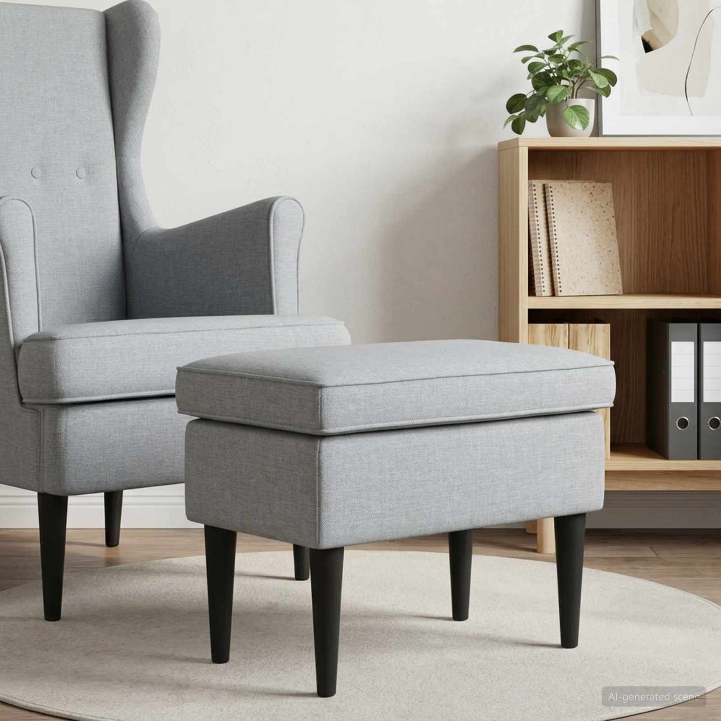 vidaXL Πολυθρόνα Ποδιών Ανοιχτό γκρι 55 x 35 x 41 εκ Ύφασμα