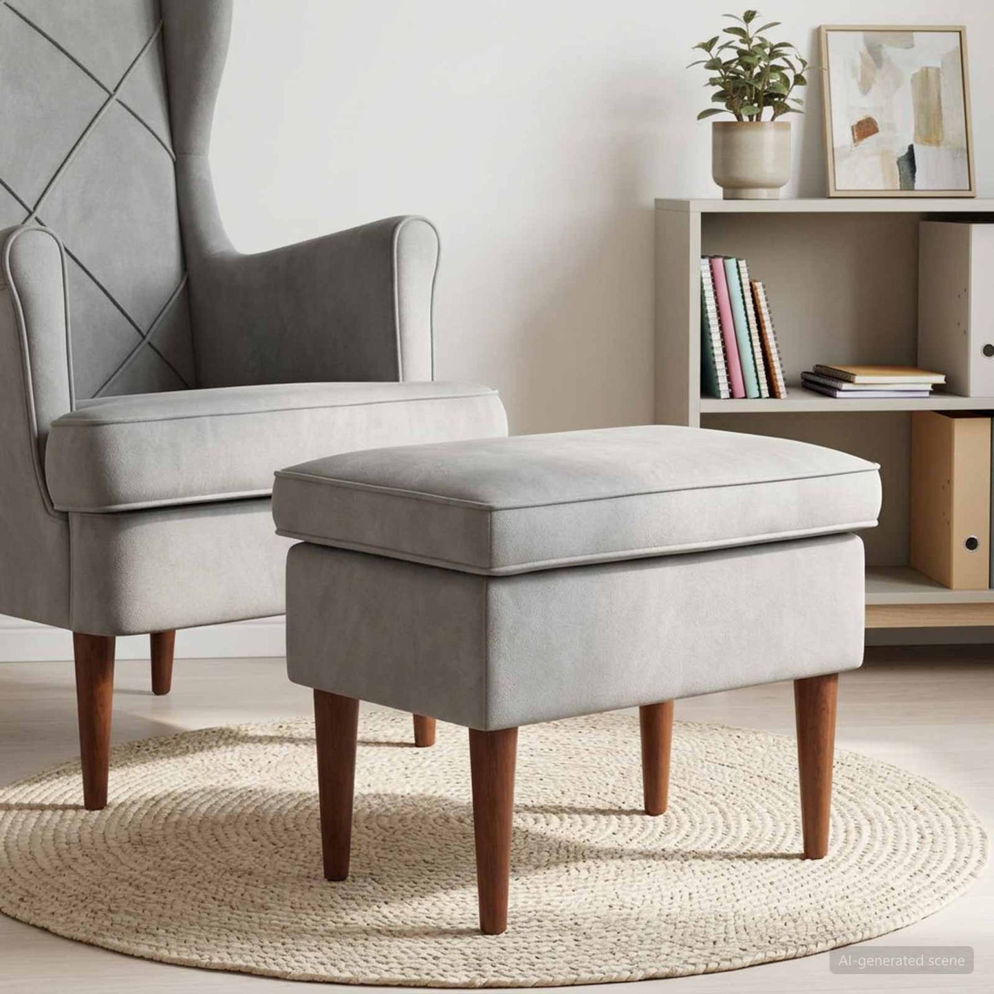 vidaXL Πολυθρόνα Ποδιών Ανοιχτό γκρι 55 x 35 x 41 εκ Βελούδο