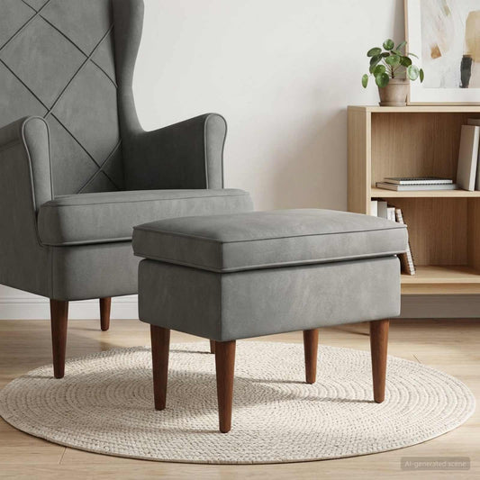 vidaXL Πολυθρόνα Ποδιών Σκούρο Γκρι 55 x 35 x 41 εκ Βελούδο