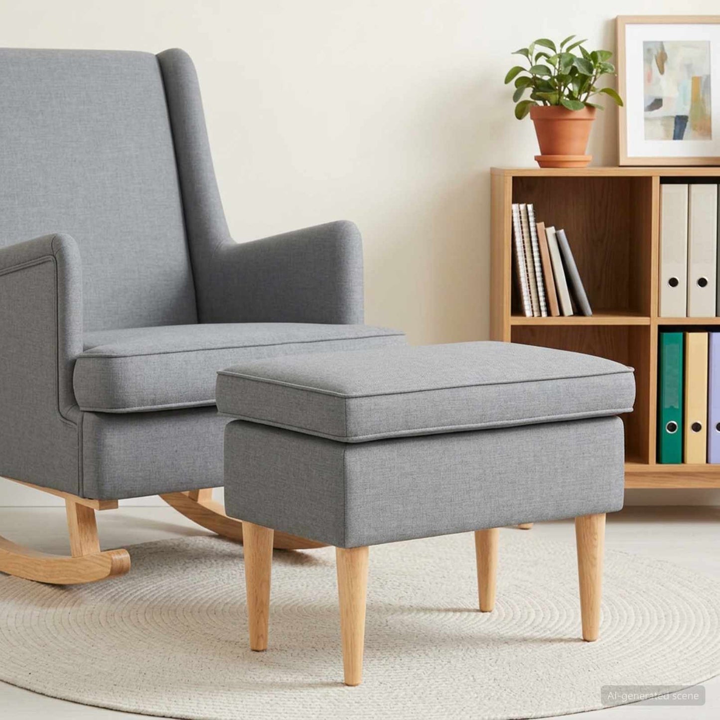 vidaXL Πολυθρόνα Ποδιών Ανοιχτό γκρι 55 x 35 x 41 εκ Ύφασμα