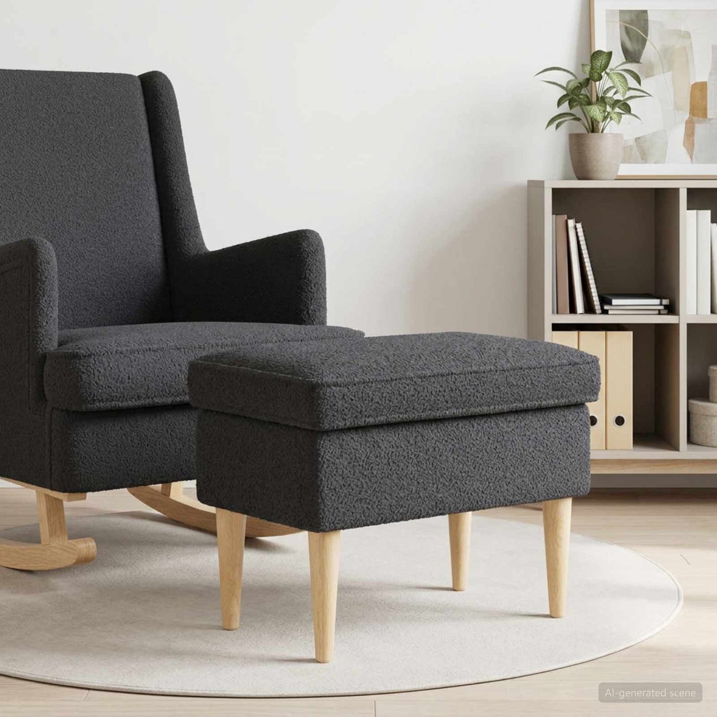 vidaXL Πολυθρόνα Ποδιών Σκούρο Γκρι 55 x 35 x 41 εκ Μπουκλέ