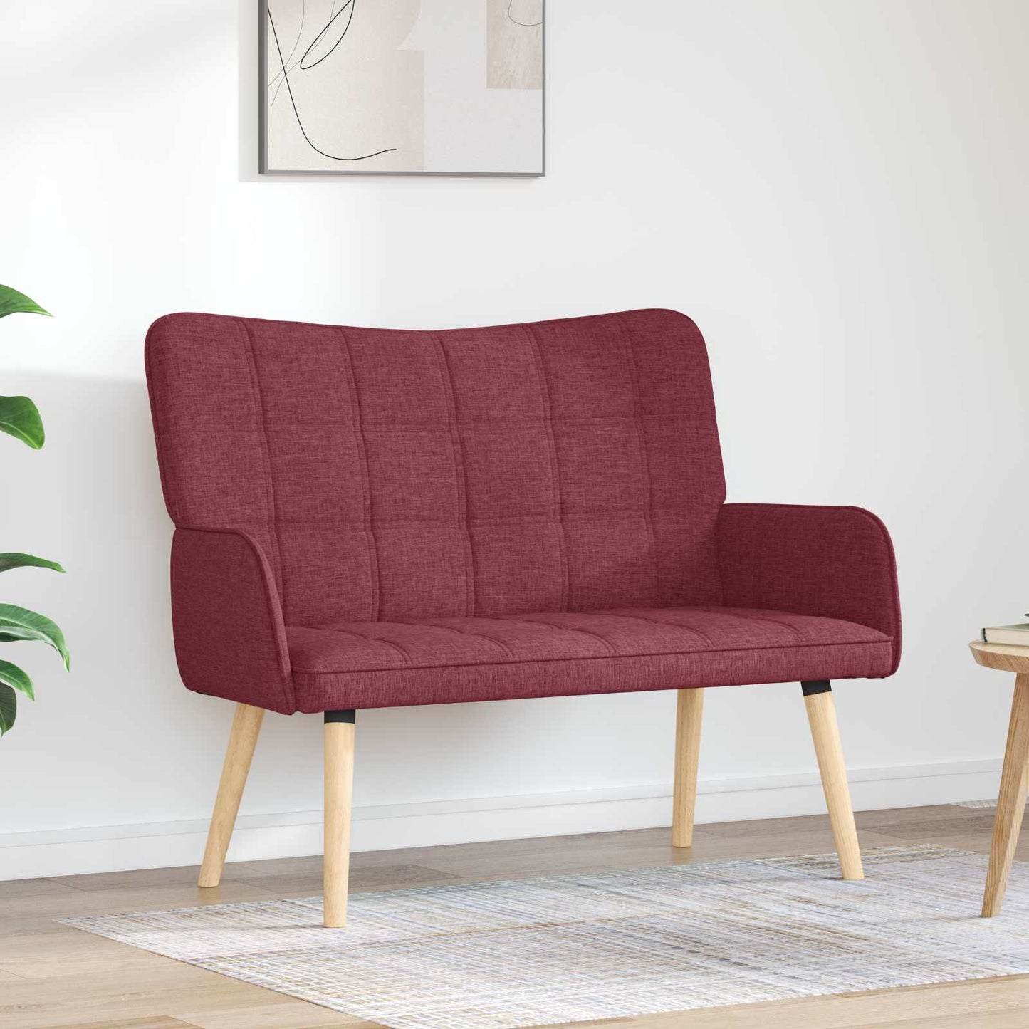 vidaXL Καναπές 2 ατόμων Κόκκινο 115 x 61 x 87 εκ. Ύφασμα
