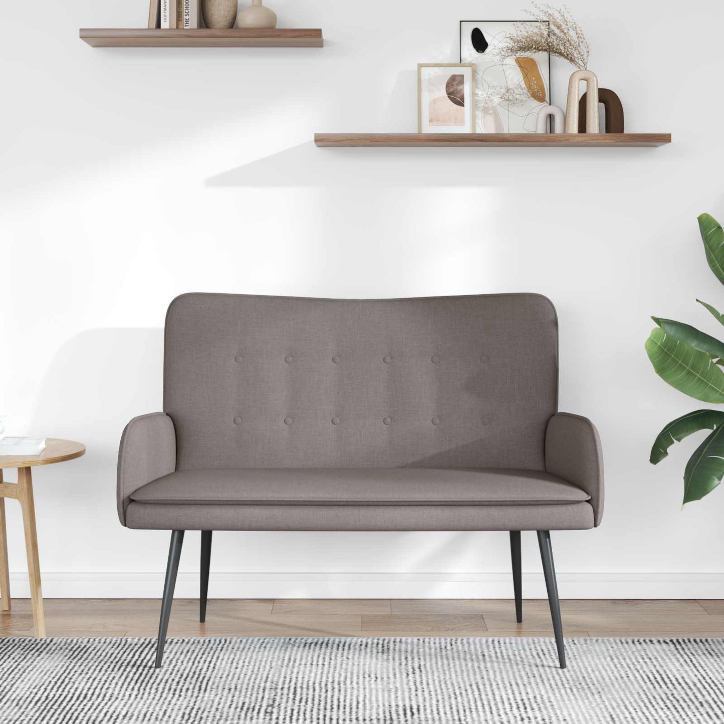 vidaXL Καναπές 2 ατόμων Taupe 115 x 61 x 87 εκ. Ύφασμα