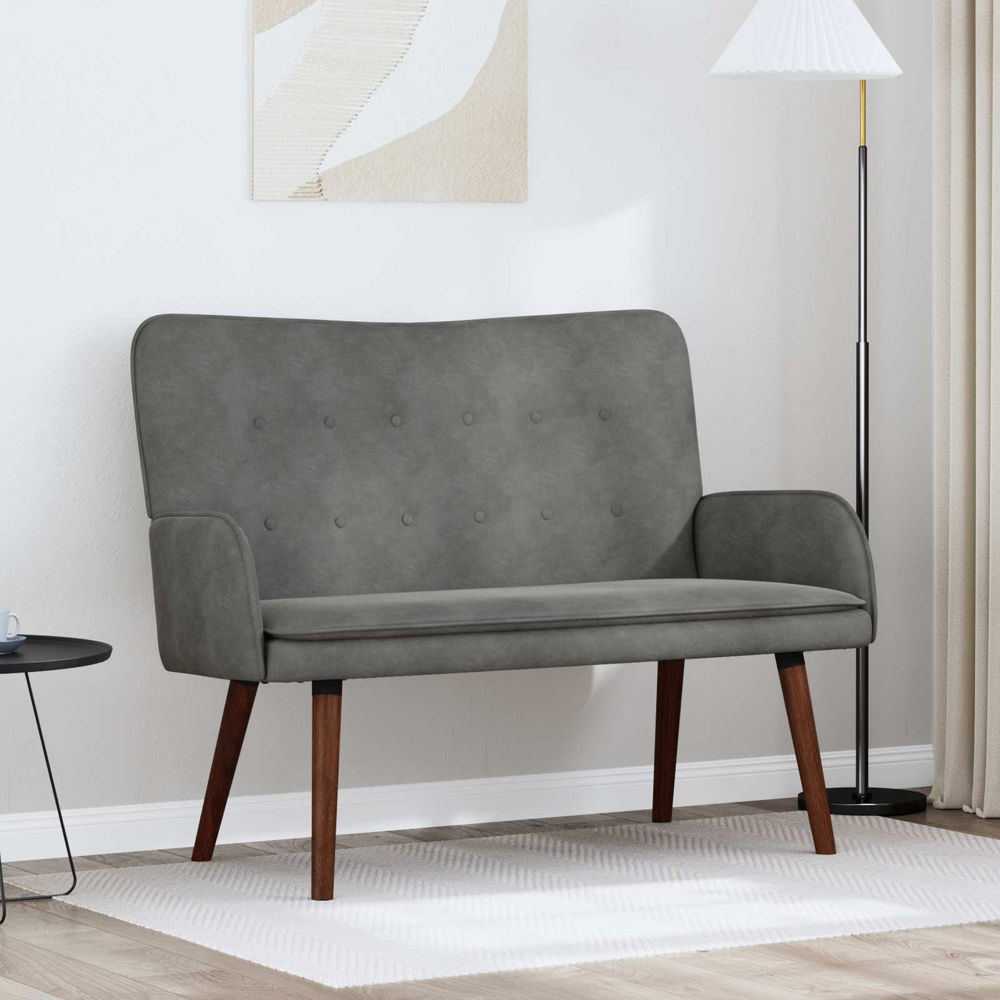 vidaXL Διθέσιος Καναπές Σκούρο Γκρι 115 x 61 x 87 εκ. Βελούδο