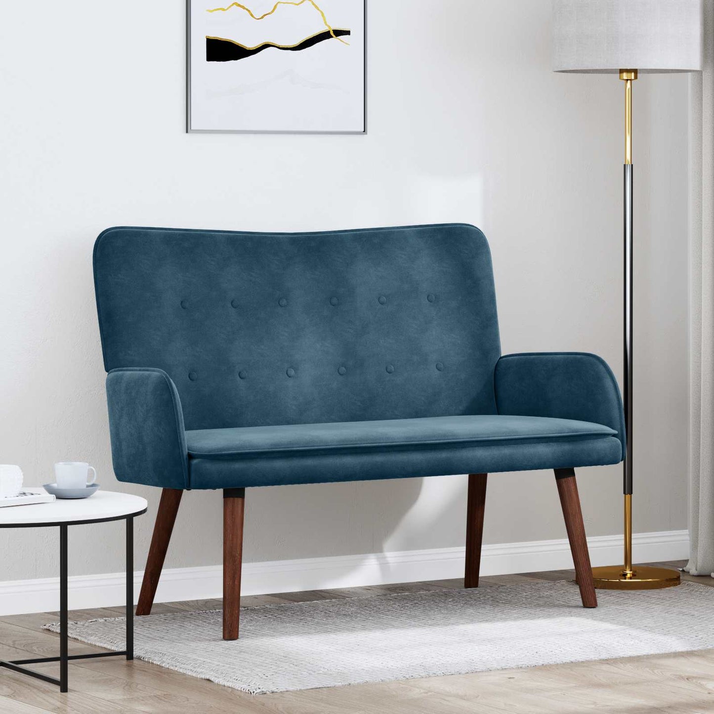vidaXL Διθέσιος Καναπές Μπλε 115 x 61 x 87 εκ. Βελούδο