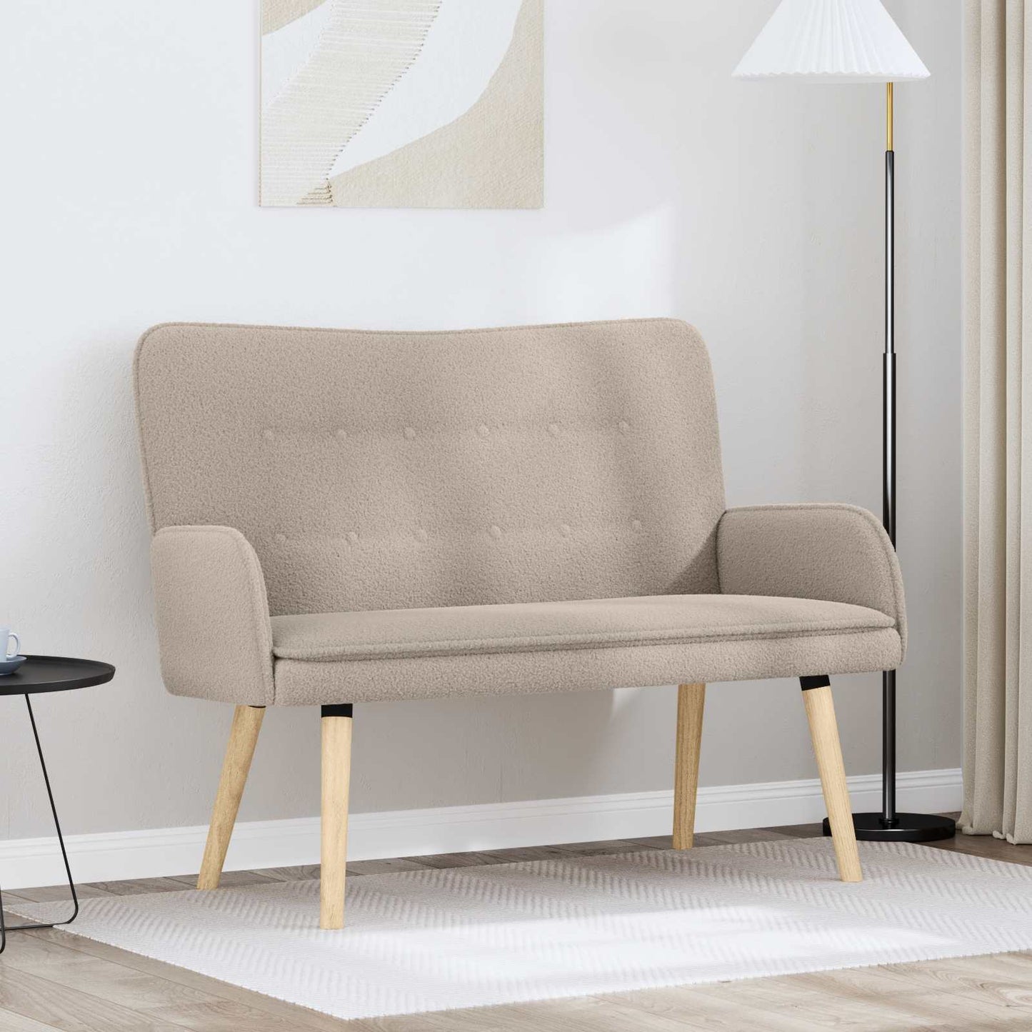 vidaXL Καναπές 2 ατόμων Ανοιχτό γκρι 115 x 61 x 87 εκ. Μπουκλέ