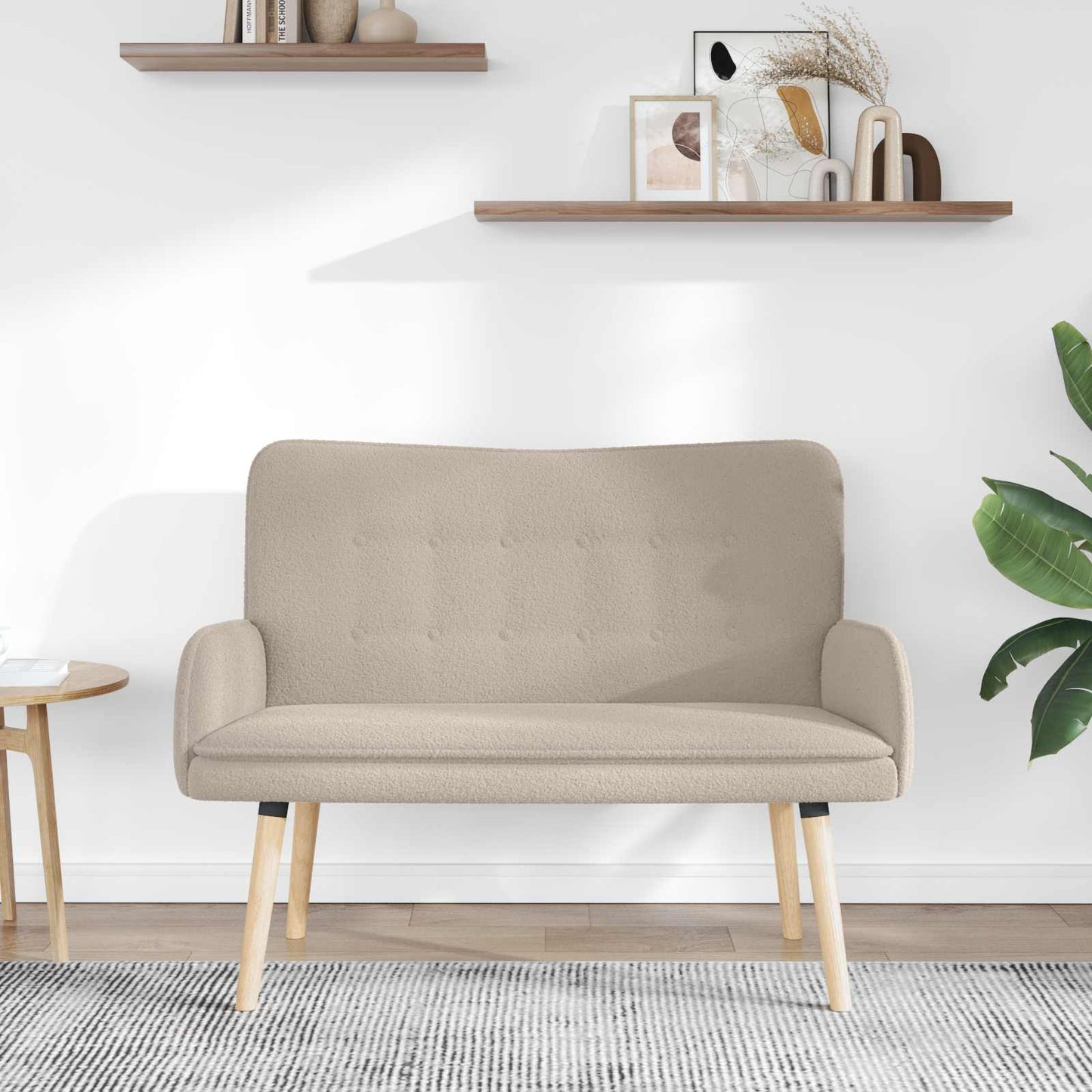 vidaXL Καναπές 2 ατόμων Ανοιχτό γκρι 115 x 61 x 87 εκ. Μπουκλέ
