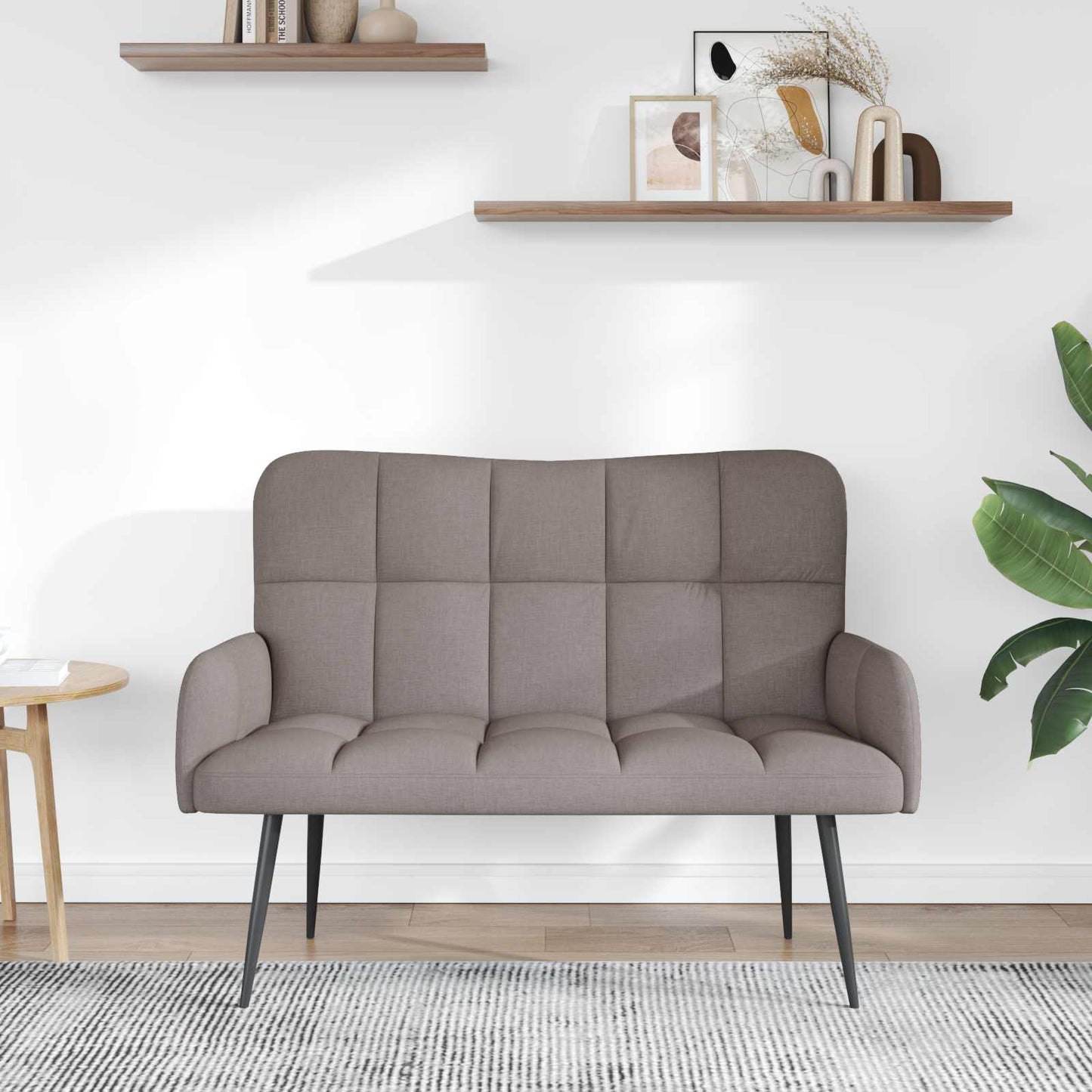 vidaXL Διθέσιος Καναπές Taupe 115 x 61 x 87 εκ. ύφασμα