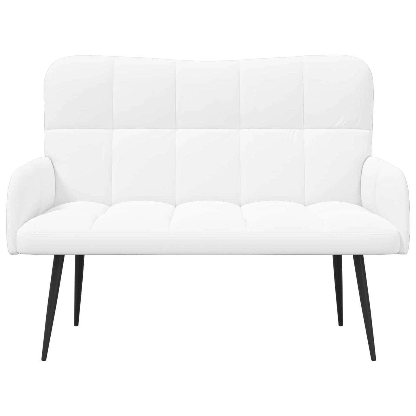 vidaXL Καναπές 2 ατόμων Λευκό 115 x 61 x 87 εκ. Ύφασμα