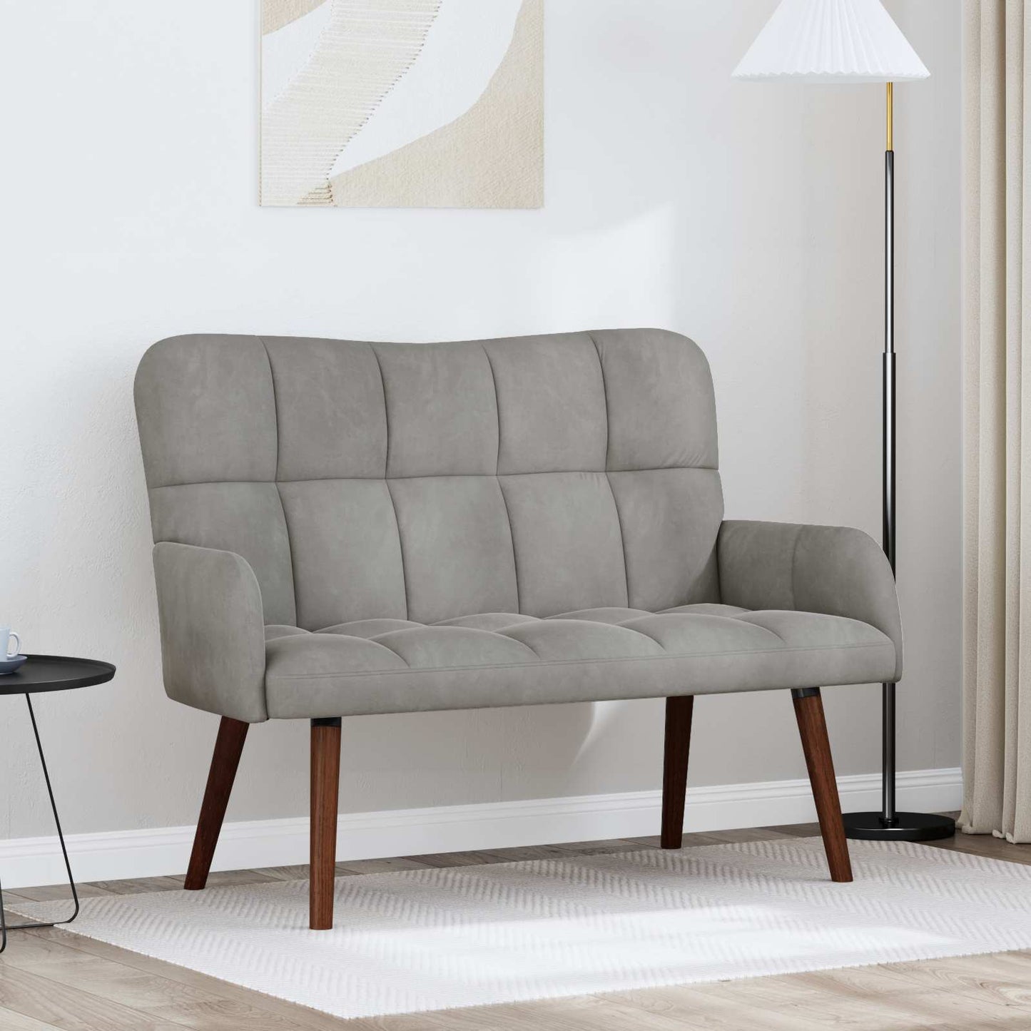vidaXL Διθέσιος Καναπές Ανοιχτό γκρι 115 x 61 x 87 εκ. Βελούδο