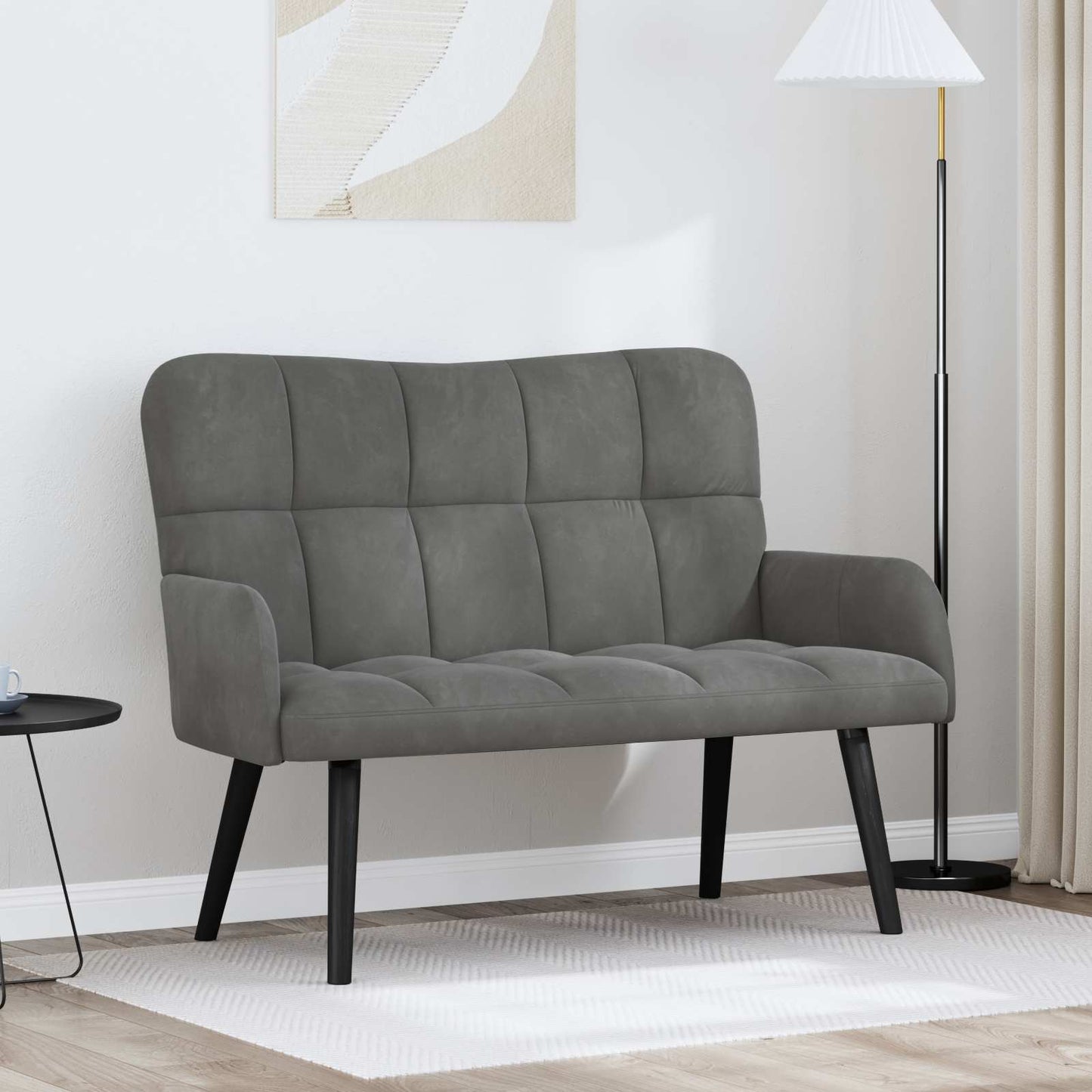 vidaXL Διθέσιος Καναπές Σκούρο Γκρι 115 x 61 x 87 εκ. Βελούδο