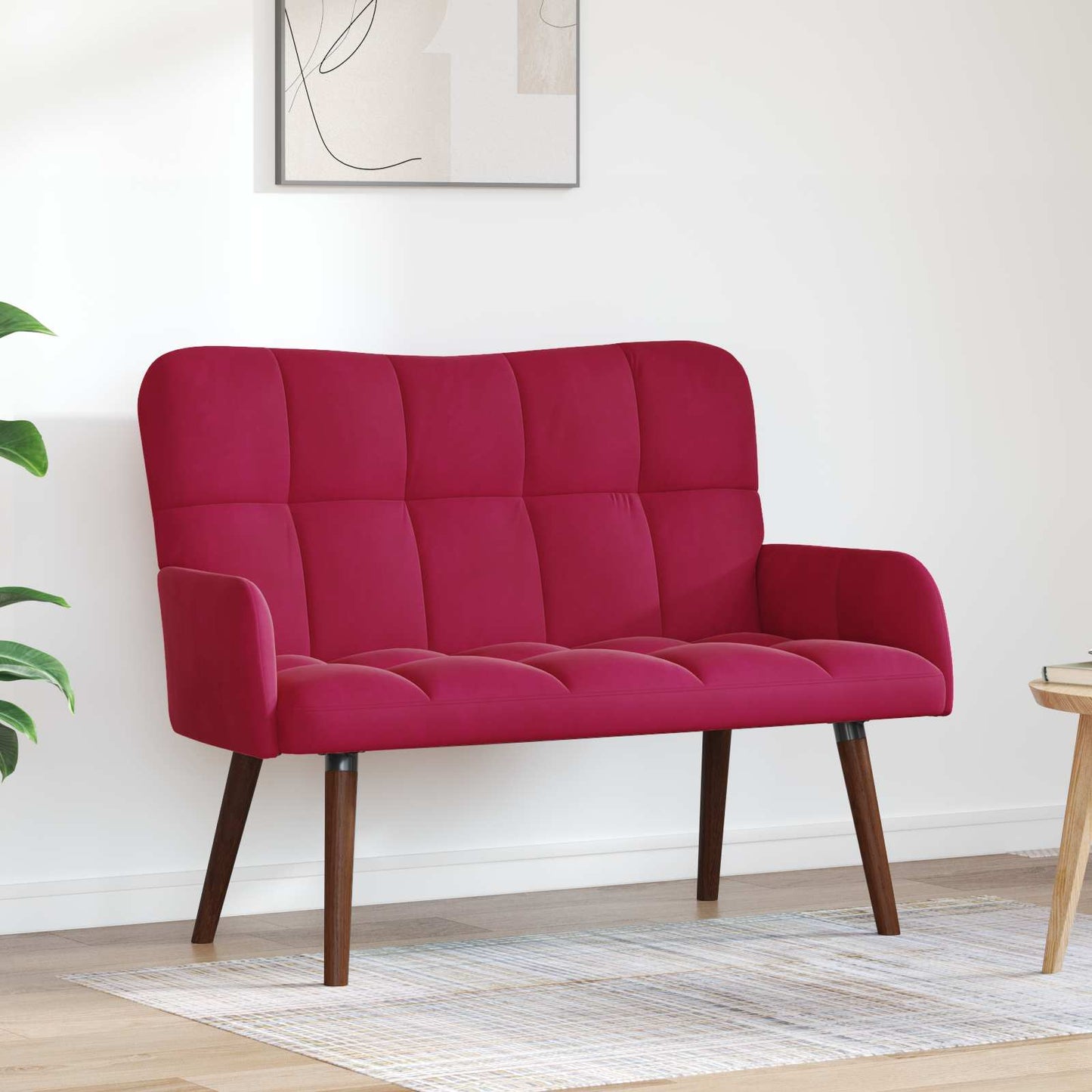 vidaXL Διθέσιος Καναπές Μπορντό 115 x 61 x 87 εκ. Βελούδο