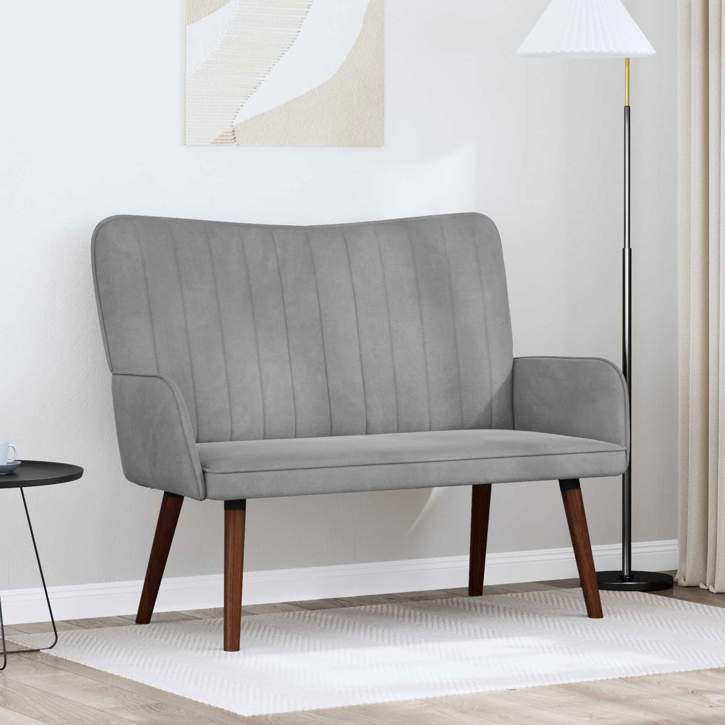 vidaXL Διθέσιος Καναπές Ανοιχτό γκρι 115 x 61 x 87 εκ. Βελούδο