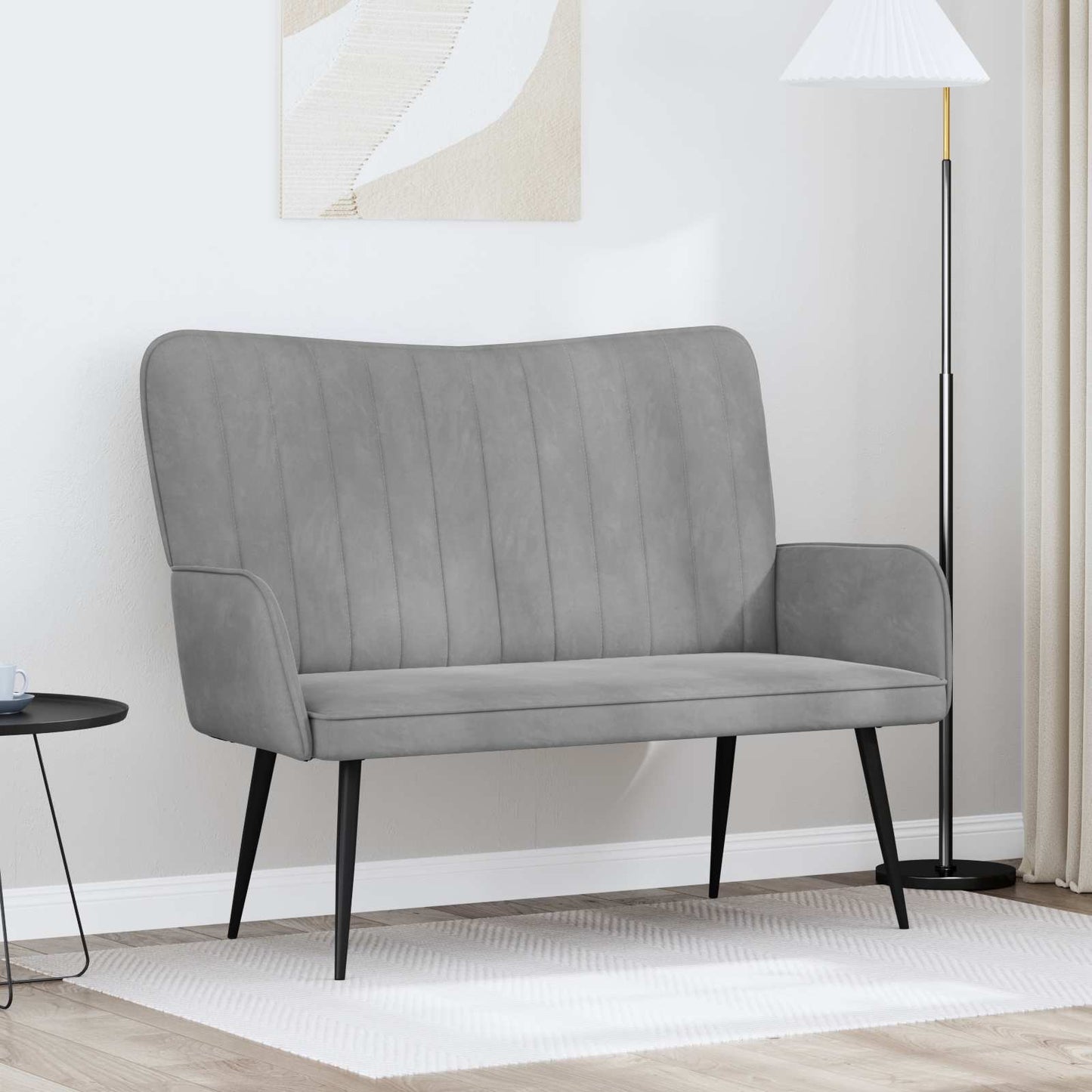 vidaXL Διθέσιος Καναπές Ανοιχτό γκρι 115 x 61 x 87 εκ. Βελούδο