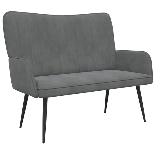 vidaXL Διθέσιος Καναπές Σκούρο Γκρι 115 x 61 x 87 εκ. Βελούδο