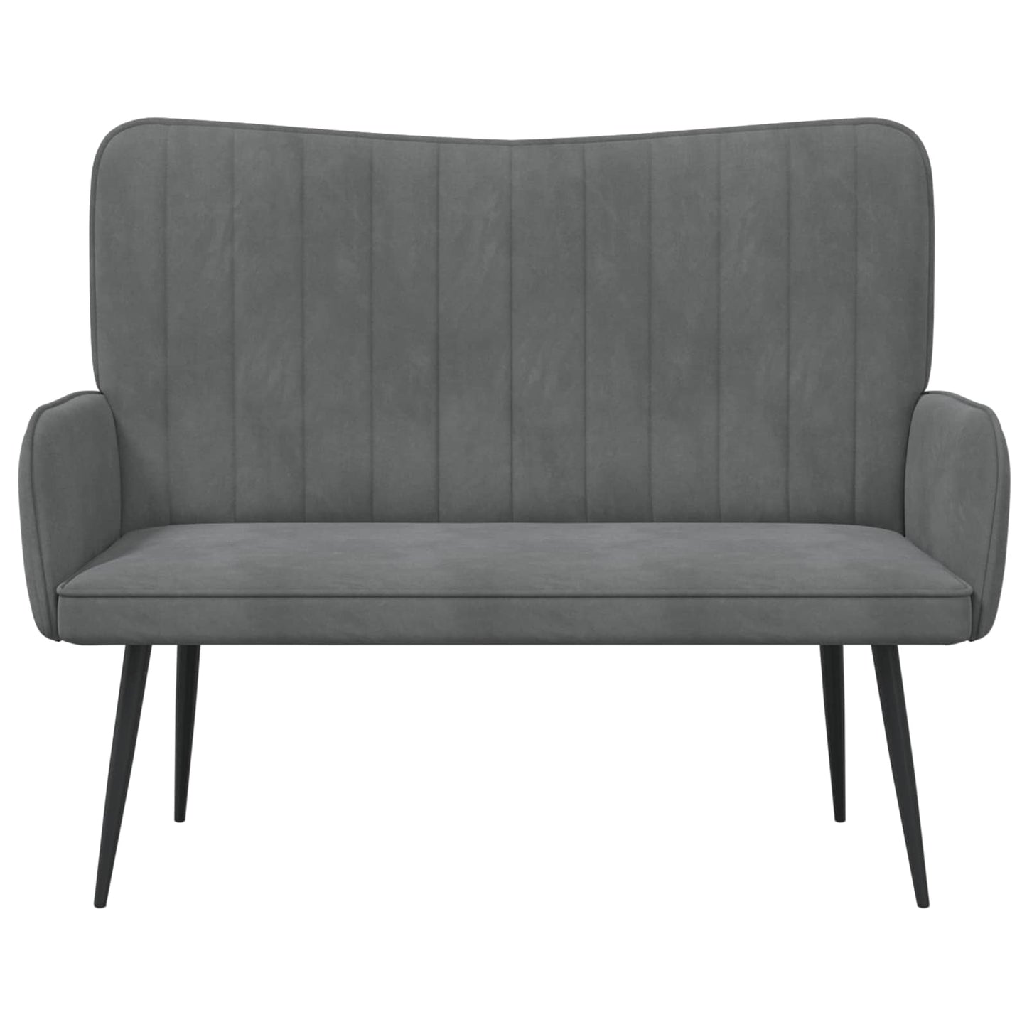 vidaXL Διθέσιος Καναπές Σκούρο Γκρι 115 x 61 x 87 εκ. Βελούδο