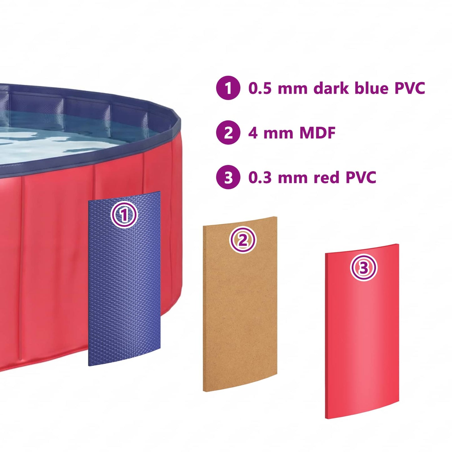 vidaXL Πισίνα για Παιδιά Ø300 x 38 cm Γύρος για Παιδί για Κόκκινο