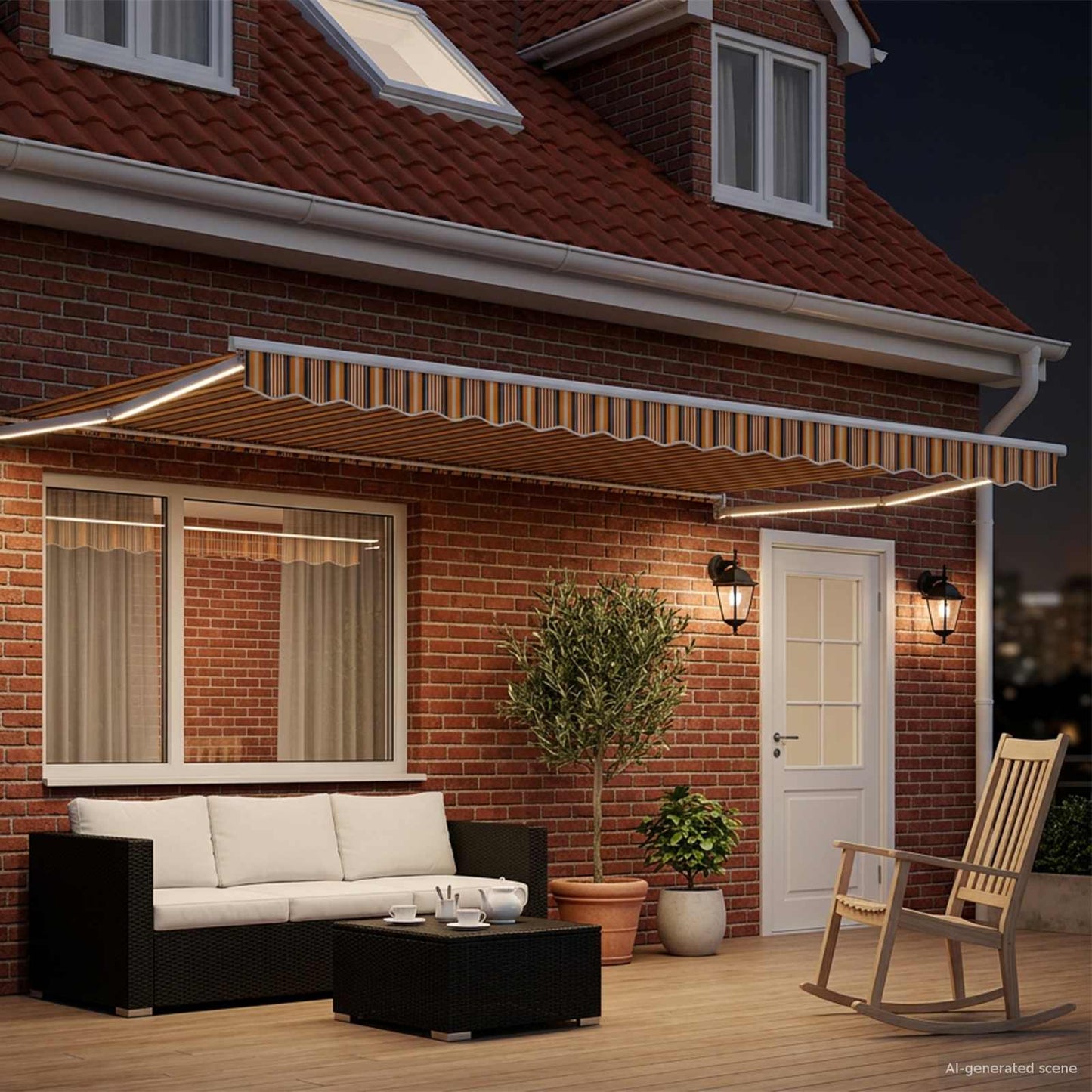 vidaXL Χειροκίνητη αναδιπλούμενη τέντα με LED 4 x 3 μ