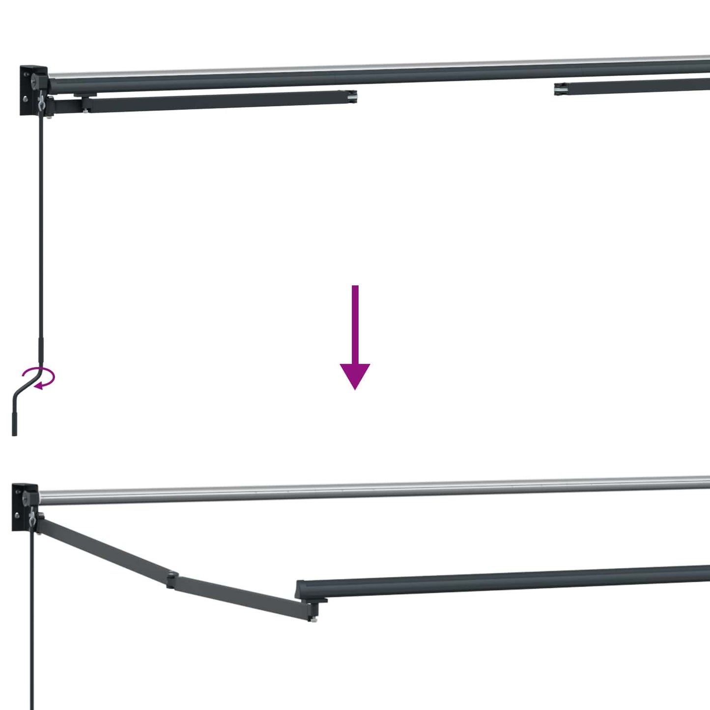 vidaXL Χειροκίνητη αναδιπλούμενη τέντα με LED 3,5 x 2,5 μ