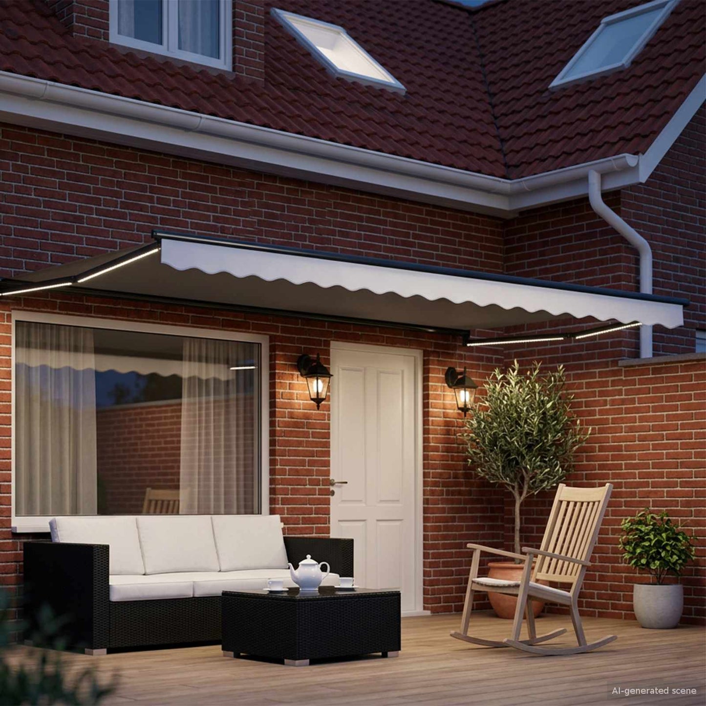 vidaXL Χειροκίνητη αναδιπλούμενη τέντα με LED 4 x 3 μ