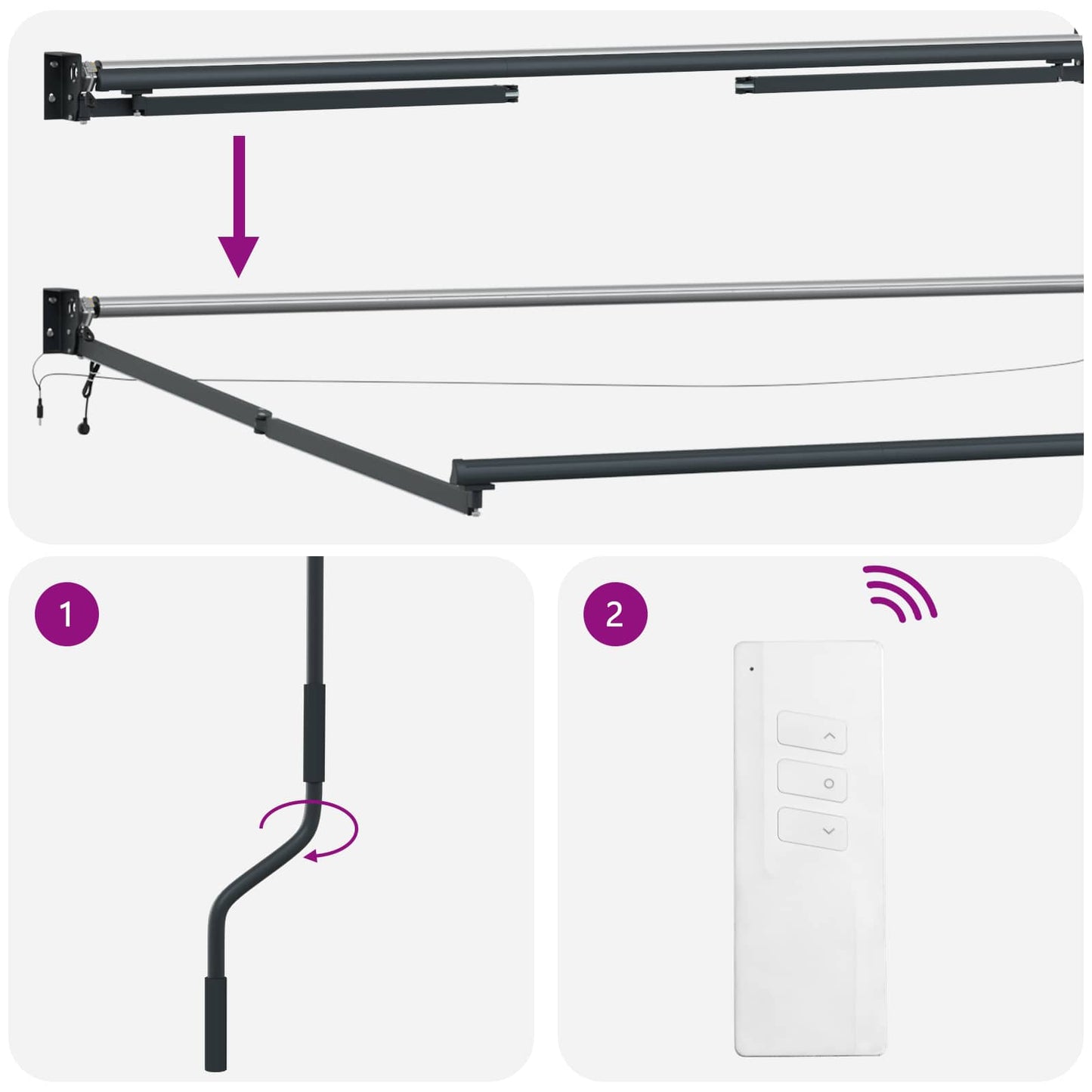 vidaXL Ηλεκτρικό Αναδιπλούμενο Σκίαστρο Μπορντό και Ανθρακί 4,5 x 3 μ