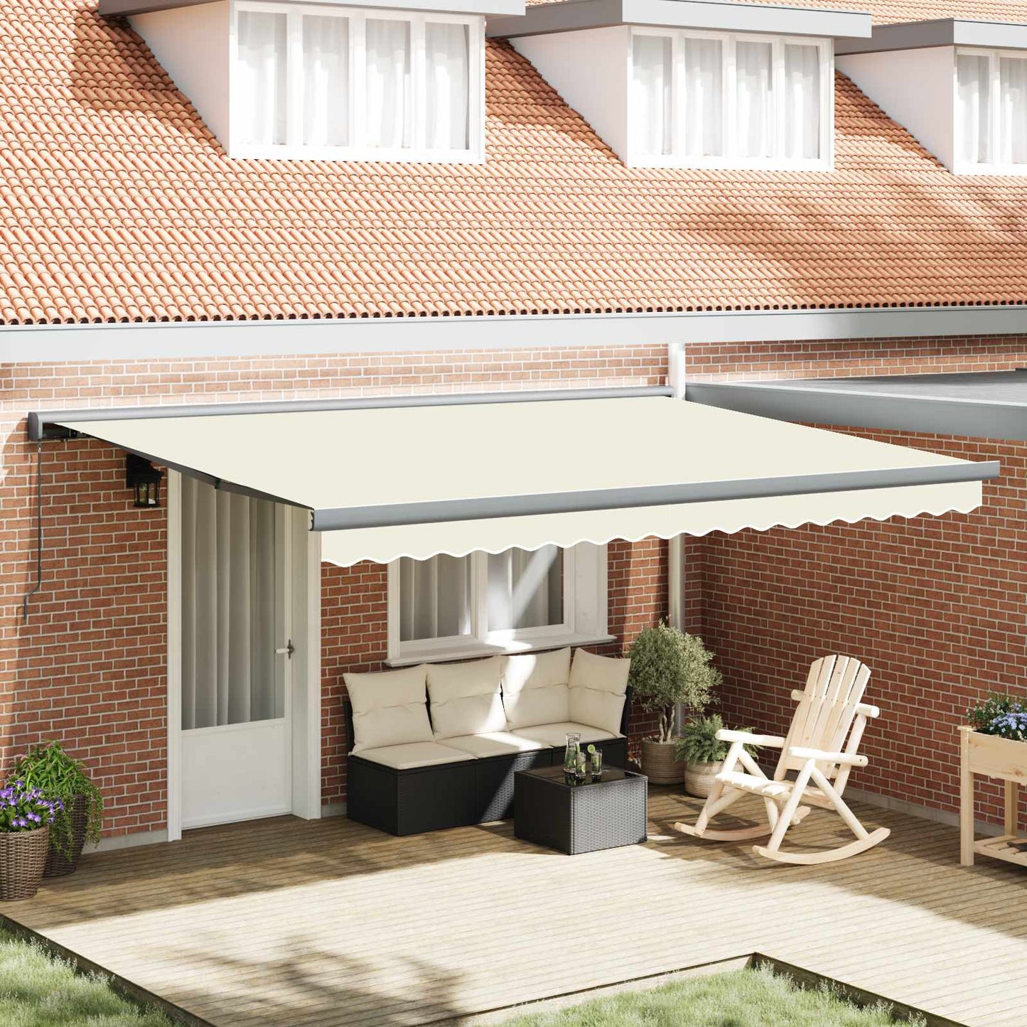 vidaXL Σκηνίτσα Αναδιπλούμενη Κρεμ και Γκρι 400 x 300 εκ
