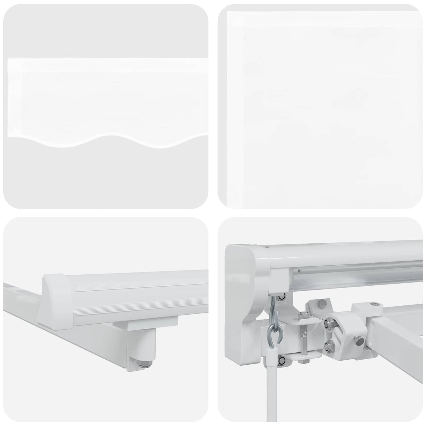 vidaXL Χειροκίνητο πλαίσιο τέντας με LED Λευκός 3 x 2,5 μ