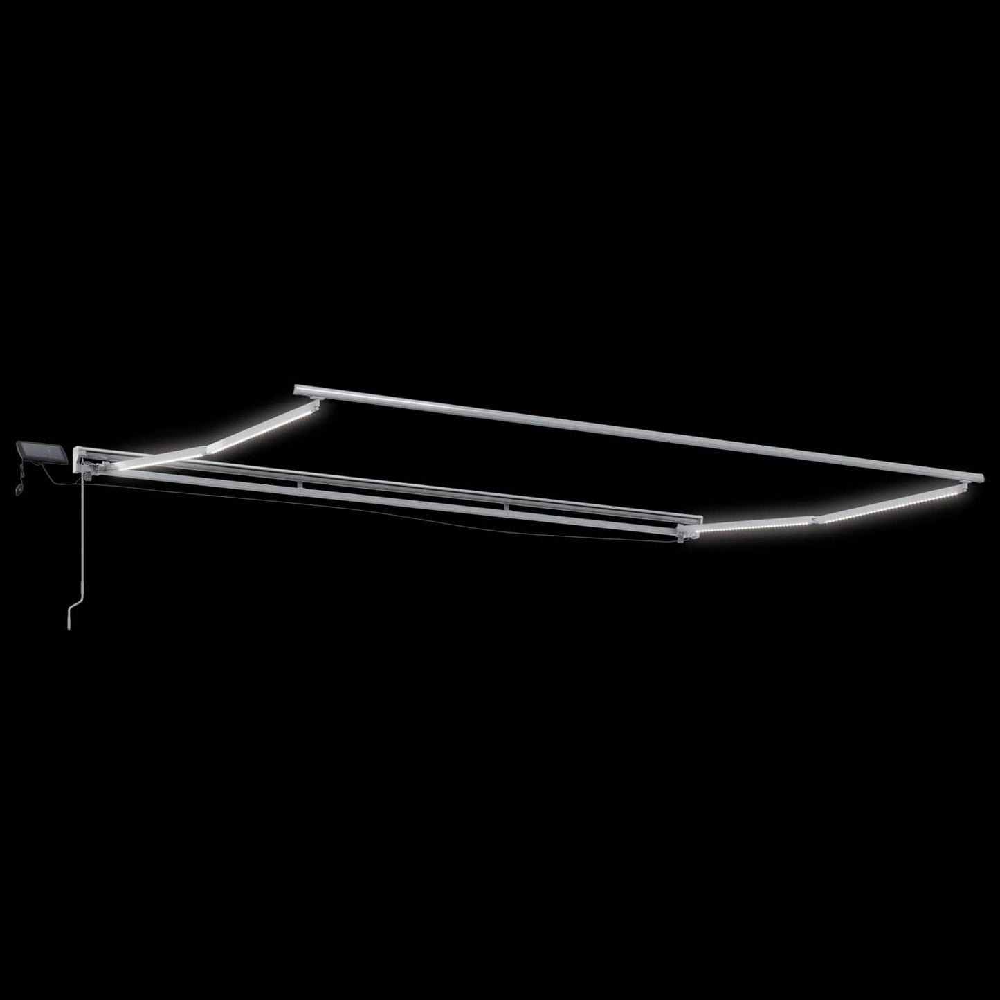 vidaXL Χειροκίνητο πλαίσιο τέντας με LED Κρέμα και Λευκό 4,5 x 3,5 μ