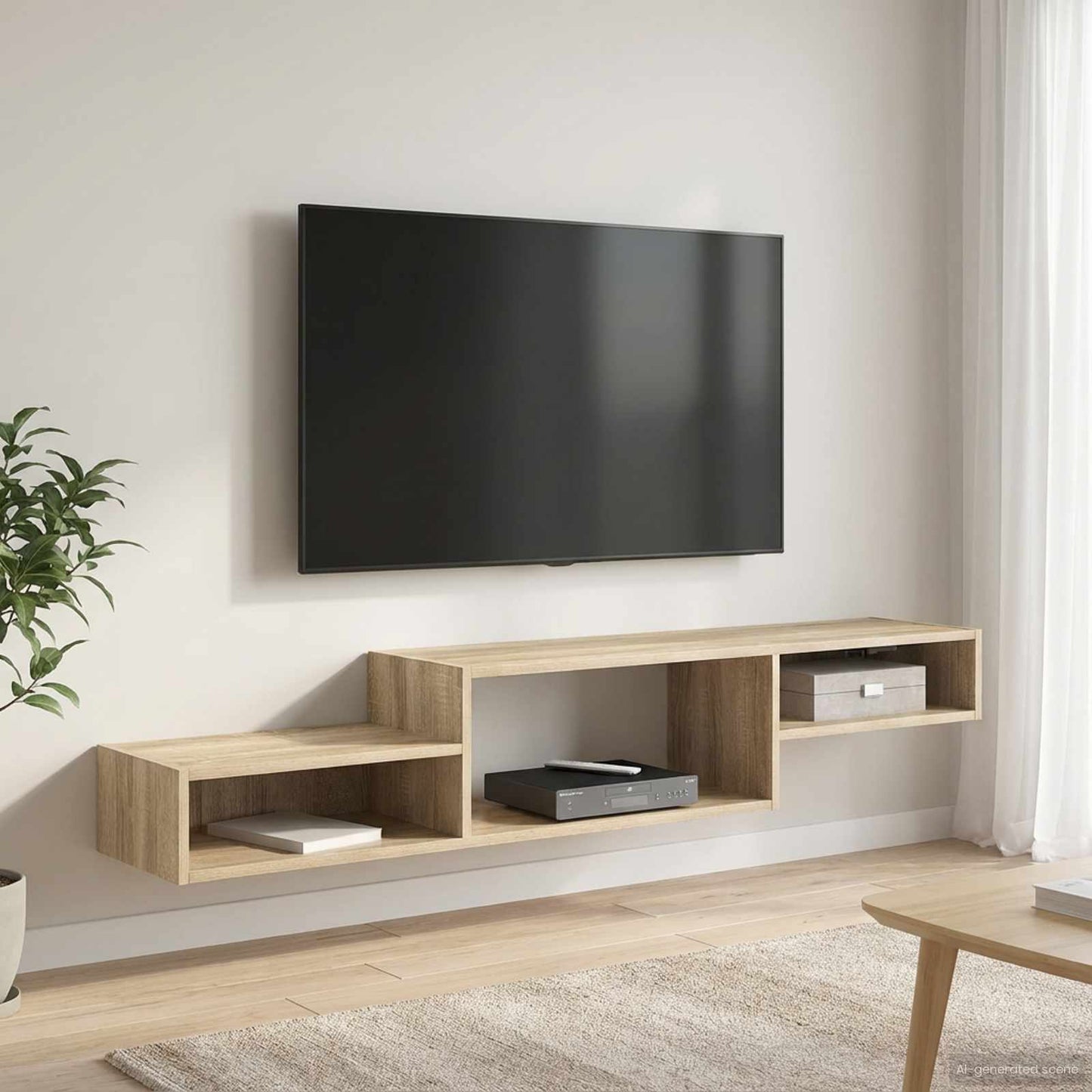 vidaXL Κρεμαστός θρανίο τηλεόρασης Επιτοίχιο Sonoma Δρυς