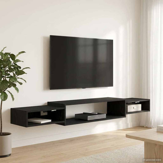 vidaXL Κρεμαστός θρανίο τηλεόρασης Επιτοίχιο Μαύρη Δρυς