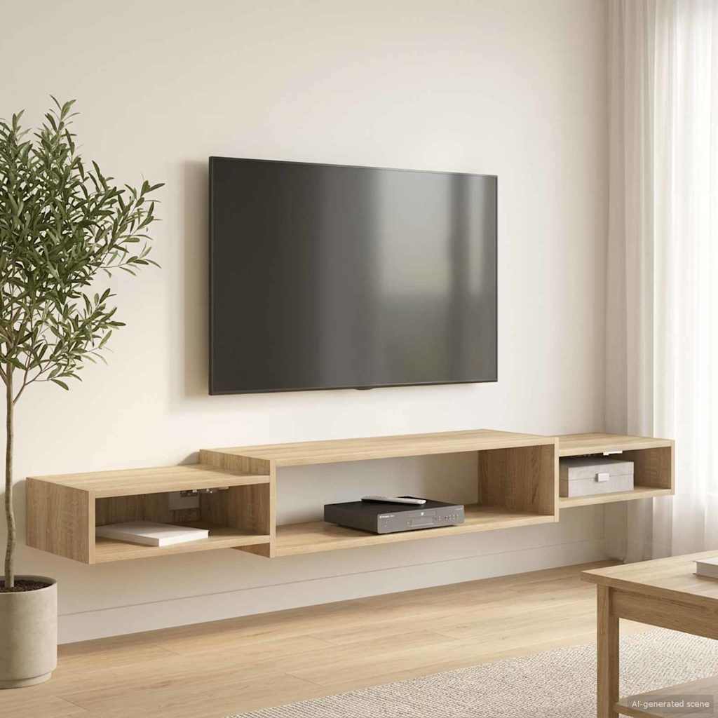vidaXL Κρεμαστός θρανίο τηλεόρασης Επιτοίχιο Sonoma Δρυς