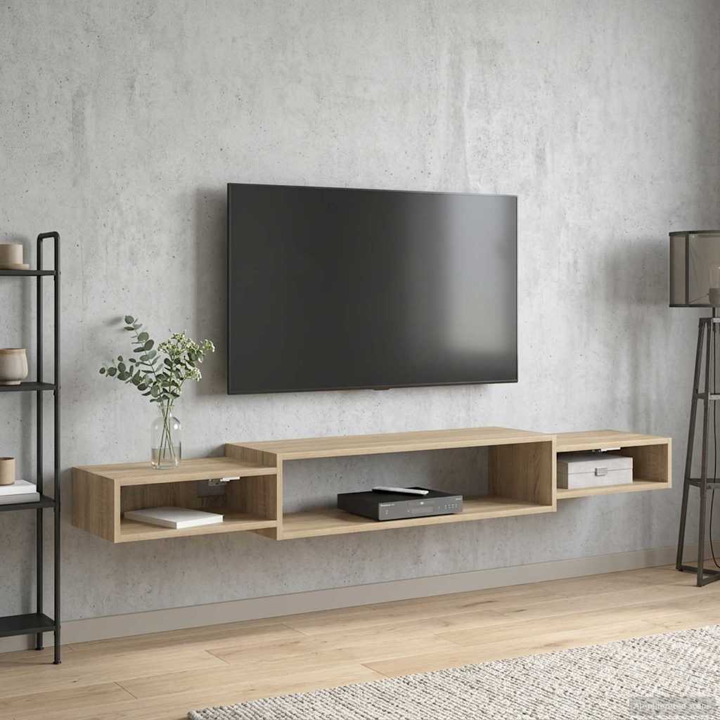vidaXL Κρεμαστός θρανίο τηλεόρασης Επιτοίχιο Sonoma Δρυς