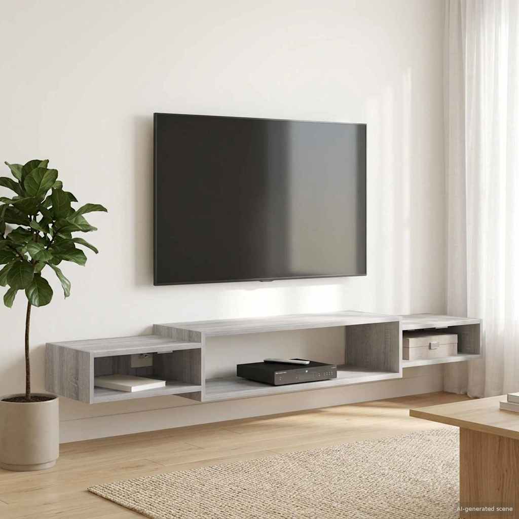 vidaXL Κρεμαστός θρανίο τηλεόρασης Επιτοίχιο Γκρι Sonoma