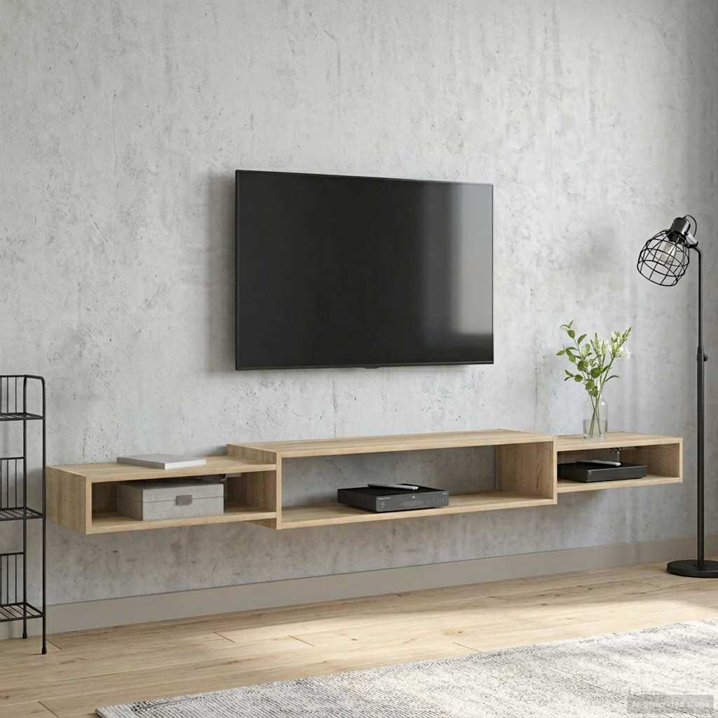 vidaXL Κρεμαστός θρανίο τηλεόρασης Επιτοίχιο Sonoma Δρυς