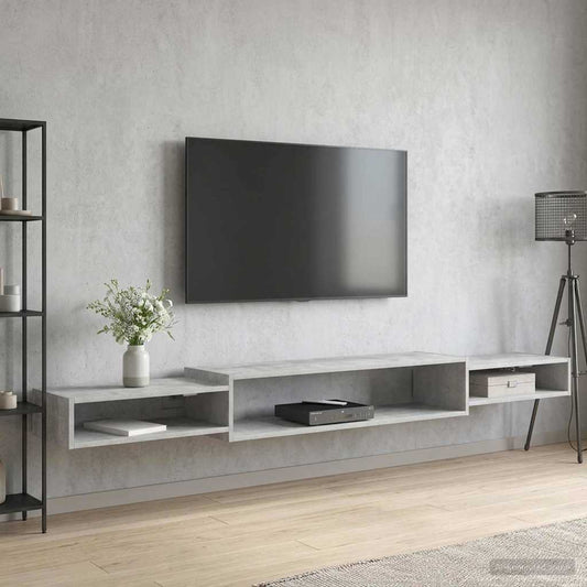 vidaXL Κρεμαστός θρανίο τηλεόρασης Επιτοίχιο Γκρι Σκυροδέματος