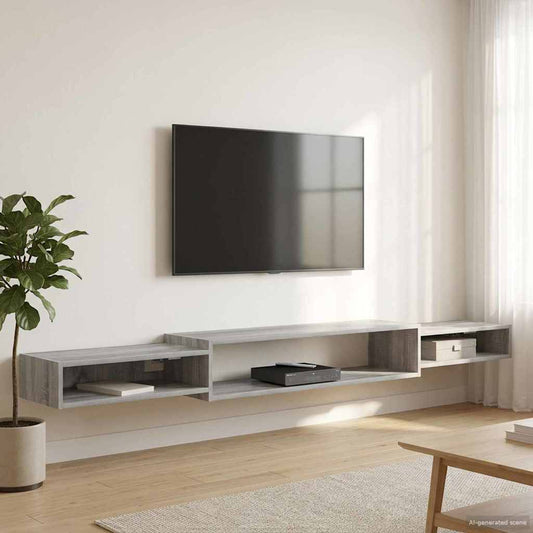 vidaXL Κρεμαστός θρανίο τηλεόρασης Επιτοίχιο Γκρι Sonoma