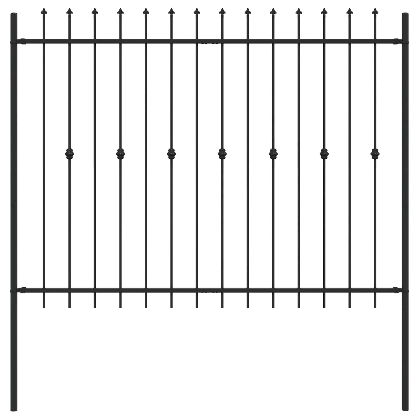 vidaXL Φράχτης με Σπίθες Μαύρο 200 x 200 cm
