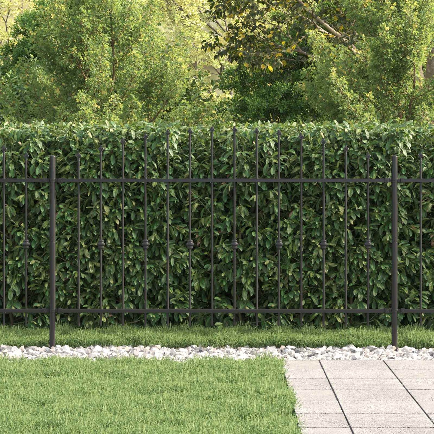 vidaXL Φράχτης με Σπίθες Μαύρο 200 x 150 cm