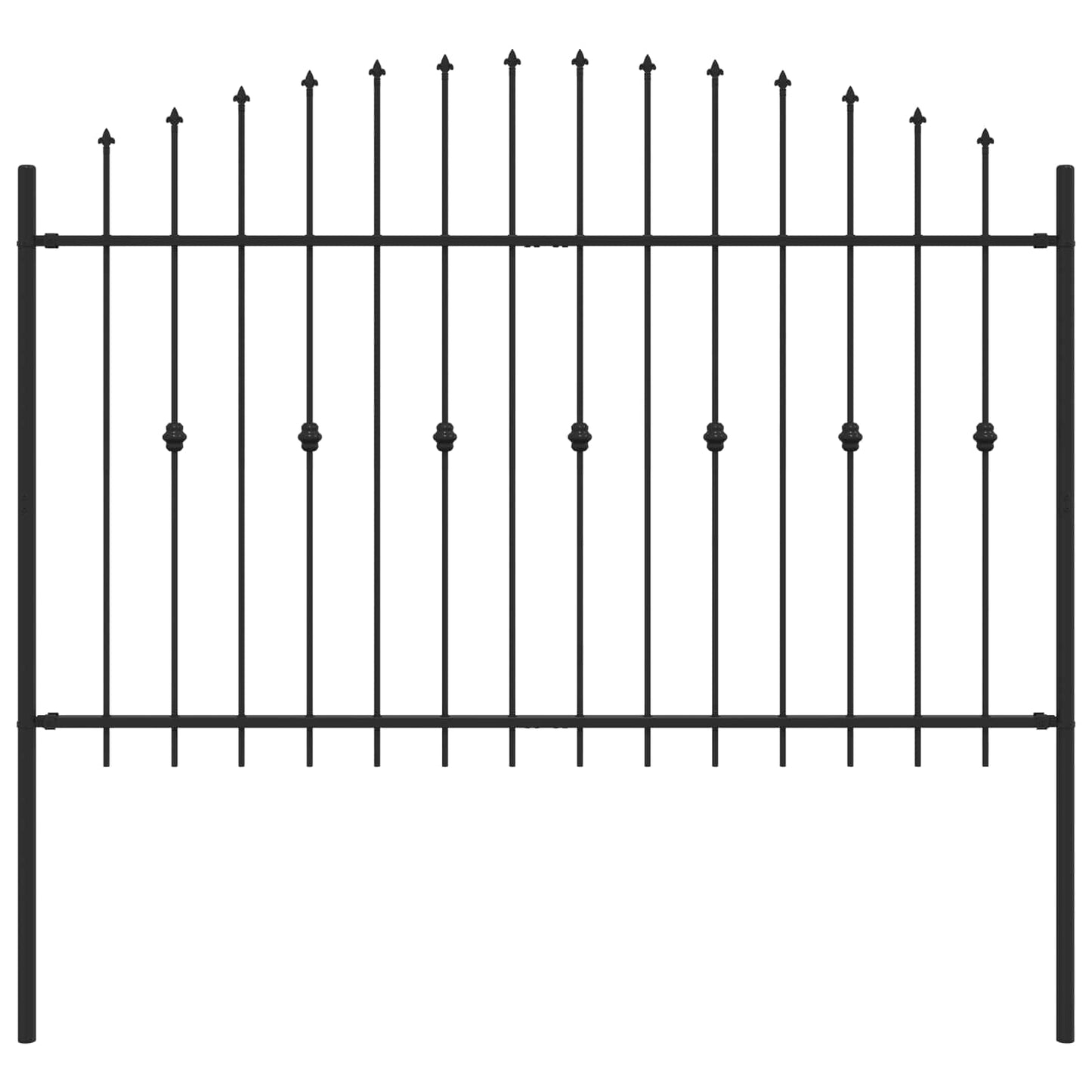 vidaXL Φράχτης με Σπίθες Μαύρο 200 x 130 εκ