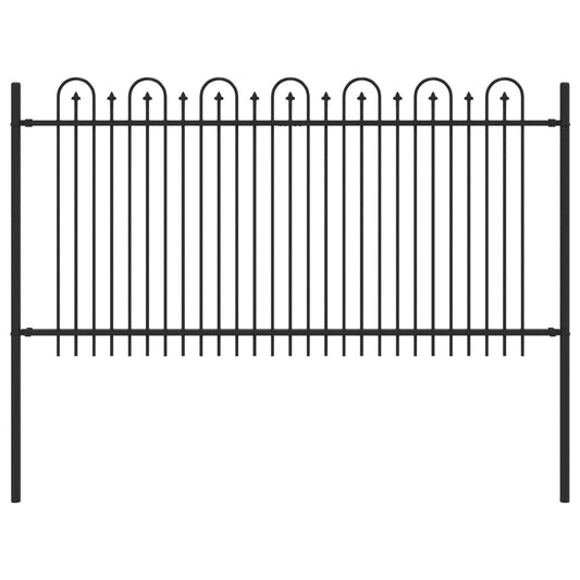 vidaXL Φράχτης Καμάρας με Άκρες Μαύρο 200 x 150 cm